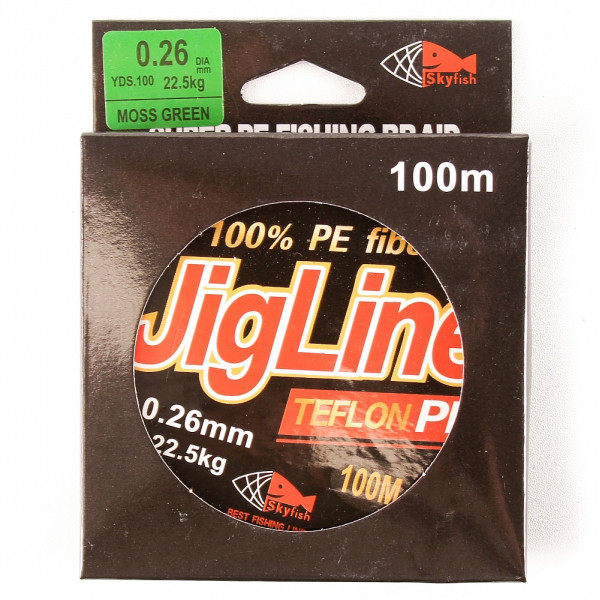 Шнур плетеный JigLine Teflon PE 0,12 мм 100 метров в Якутске