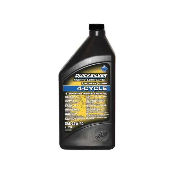 Масло Quicksilver Sterndrive & Inboard 4-stroke 25W-40 synthetic blend 1л 92-8M0086226 в Якутске